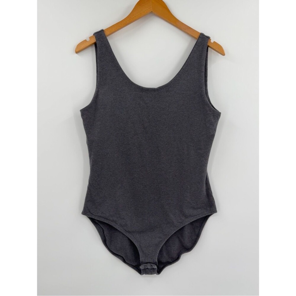 Pact Everyday Tank Bodysuit | Charcoal Gray | XL